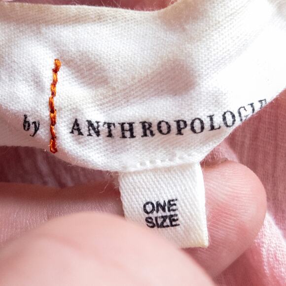 By Anthropologie Womens Top One Size Pink Cottagecore Romantic Blouse Fairycore - Picture 10 of 11